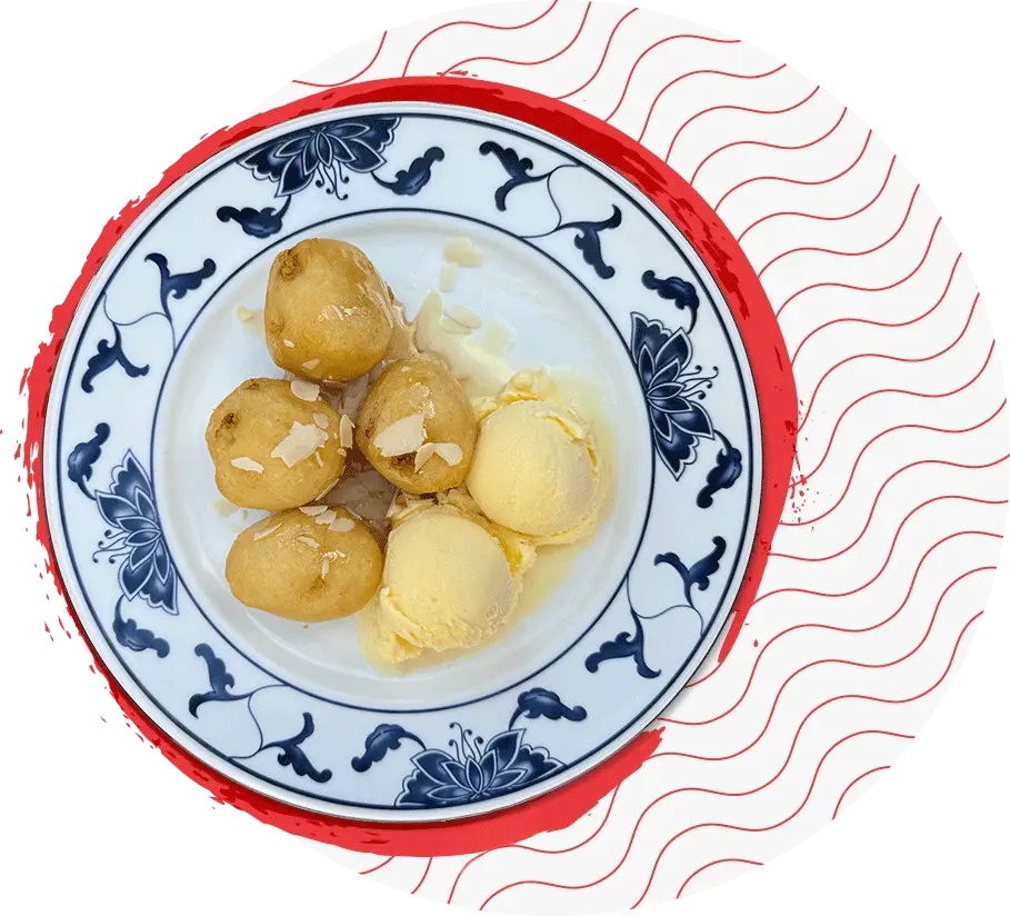 Gebackene Banane mit Vanilleeis